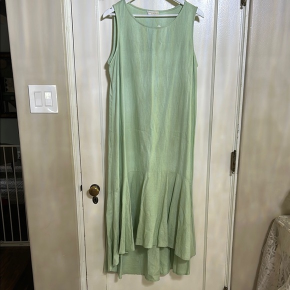 Cynthia Rowley Green Asymmetrical Scoop Neck Sundress - Picture 1 of 5